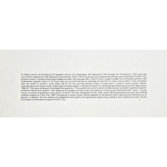 1988 KC-135E Stratotanker Plane US Usaf Military Issued Print 17" x 11.5" WH - Picture 3 of 4